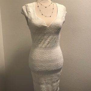 Lace Cap Sleeve Midi Dress
